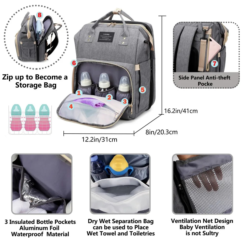 NurturePack™ Convertible Diaper Backpack